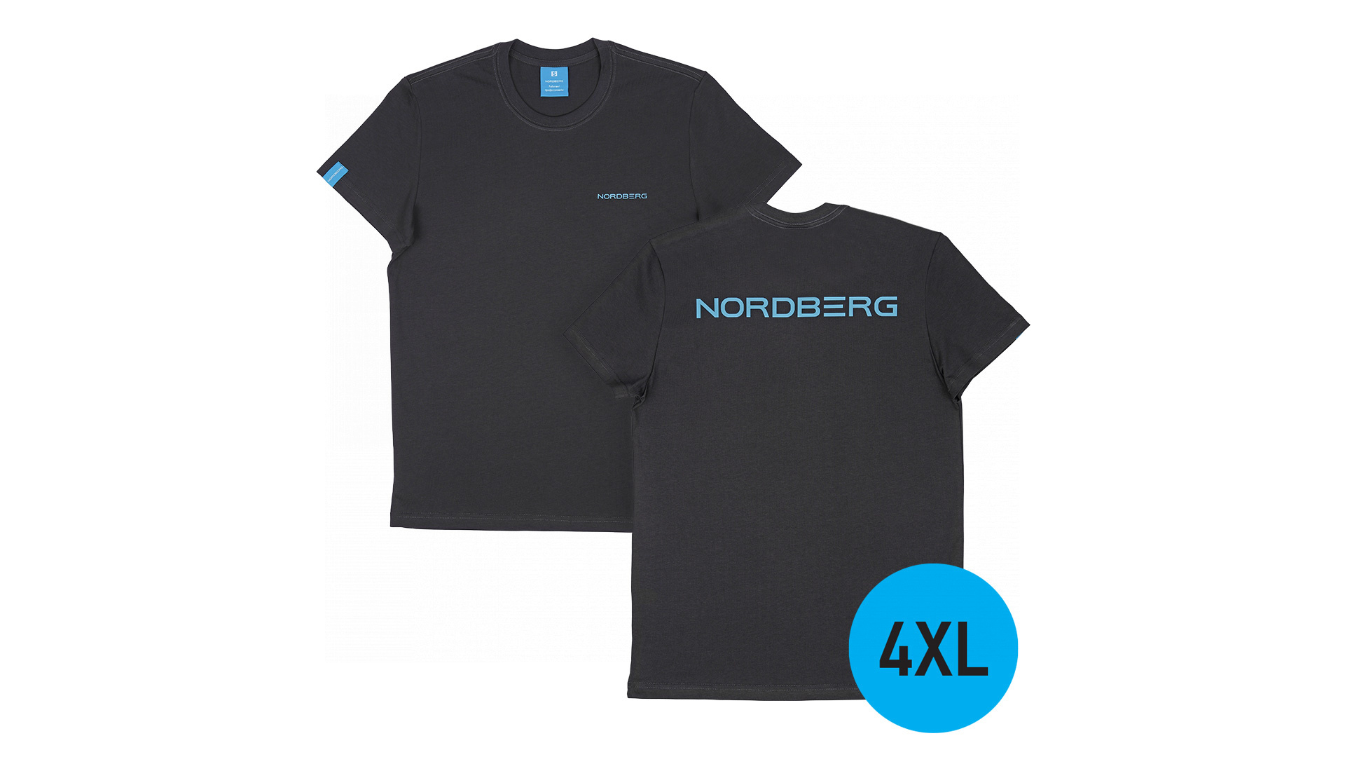 Футболка графит с лого на груди и спине NORDBERG