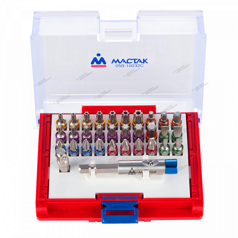 Набор вставок (бит) 1/4"", TORX, HEX, PZ, PH, SLOT, 32 предмета