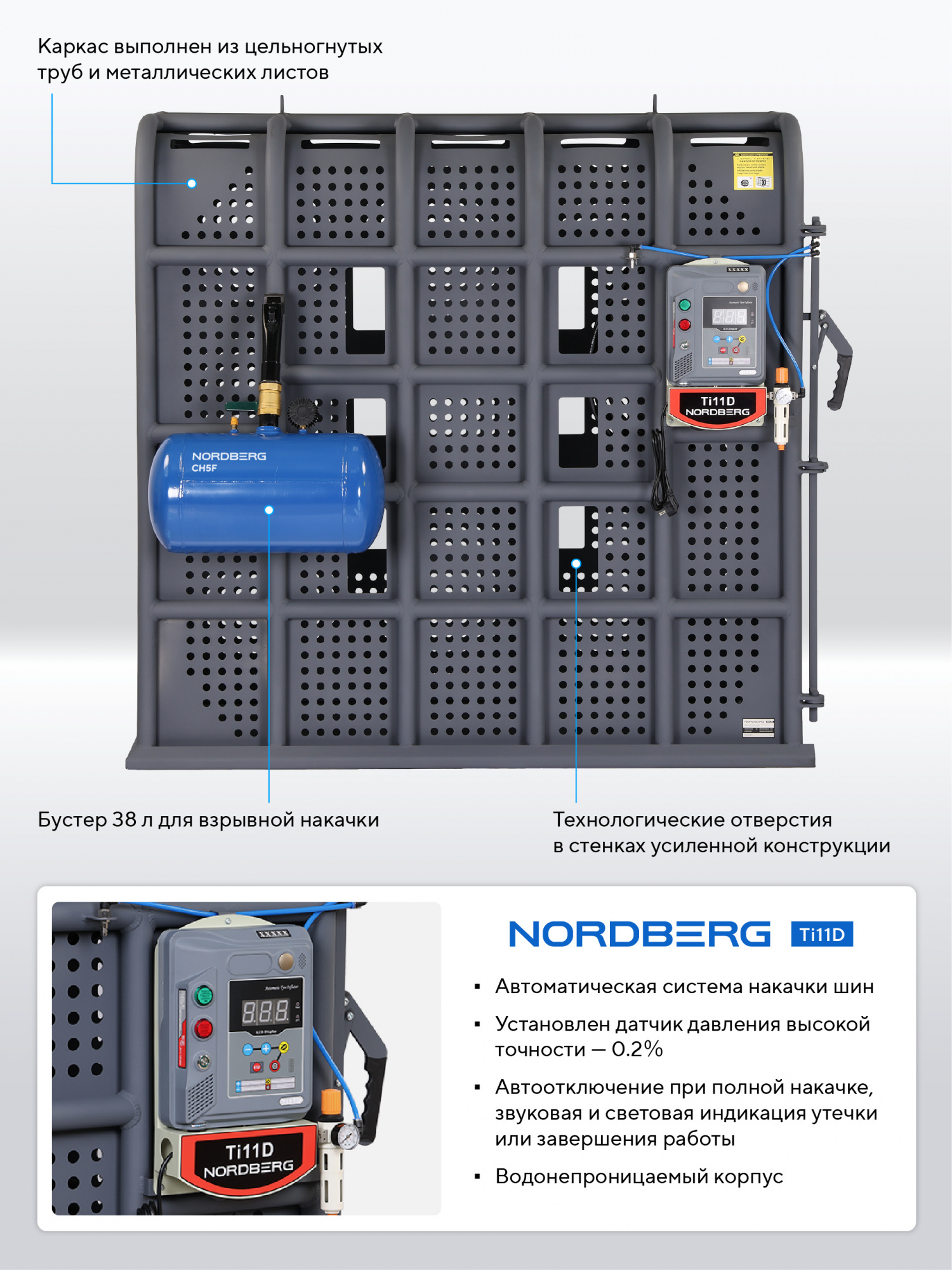 Клеть для накачки грузовых колес и спецтехники NORDBERG 46TC16