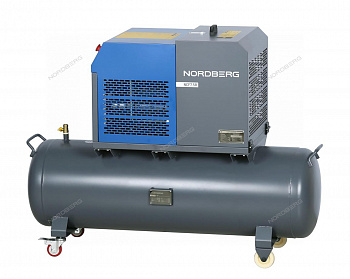 Компрессор винтовой, 5,5 кВт, 10 бар, 660 л/мин, ресивер 230 л, IP54 NORDBERG NCF7,5R