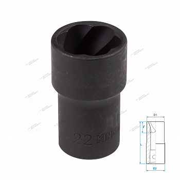 Головка для поврежденного крепежа 1/2"", 22 мм