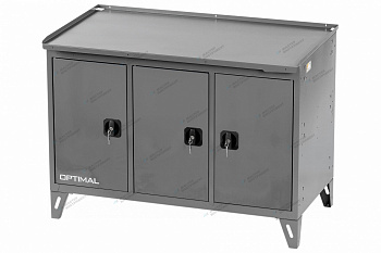 Верстак слесарный трехтумбовый, 3 серые створки OPTIMAL NW303 7012/7015