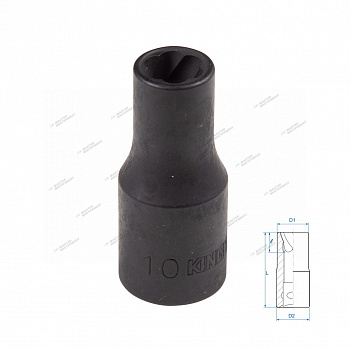 Головка для поврежденного крепежа 1/2"", 10 мм